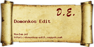 Domonkos Edit névjegykártya